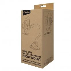 GoCellet Full Catalog PHLNG- 2-in-1 Windshield Cell Phone Holder & Dashboard Car Mount Cradle, Goose-Neck Design