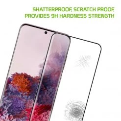 SGSAMS20F - Samsung Galaxy S20 Full Coverage Screen Protector, Premium Ultra-Thin Tempered Glass Screen Protector For Samsung Galaxy S20 (0.3mm) By Cellet