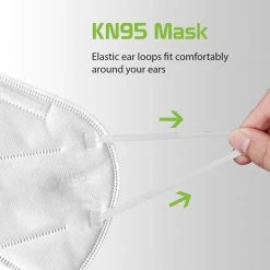 Cellet Full Catalog MKN952 - 2 Pack Disposable Face Masks, Single Use Breathable KN95 Face Mask Protects Against Germs, Dust And Pollen With Comfortable Elastic Ear Loops (for General Use)