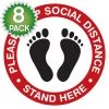 Cellet Full Catalog SK07 - 8 Pack 6FT Social Distancing Floor Decal, Anti-Slip Safety Social Distancing Floor Decal Marker For Banks, Shopping Centers, Grocery Stores And More