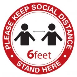 Cellet SK09 - 8 Pack 6FT Social Distancing Floor Decal, Anti-Slip Safety Social Distancing Floor Decal Marker For Banks, Shopping Centers, Grocery Stores And More