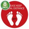 Cellet Full Catalog SK08 - 8 Pack 6FT Social Distancing Floor Decal, Anti-Slip Safety Social Distancing Floor Decal Marker For Banks, Shopping Centers, Grocery Stores And More
