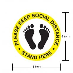 Cellet SK03 - 8 Pack 6FT Social Distancing Floor Decal, Anti-Slip Safety Social Distancing Floor Decal Marker For Banks, Shopping Centers, Grocery Stores And More