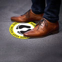 Cellet SK03 - 8 Pack 6FT Social Distancing Floor Decal, Anti-Slip Safety Social Distancing Floor Decal Marker For Banks, Shopping Centers, Grocery Stores And More