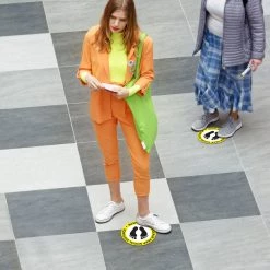 Cellet SK03 - 8 Pack 6FT Social Distancing Floor Decal, Anti-Slip Safety Social Distancing Floor Decal Marker For Banks, Shopping Centers, Grocery Stores And More