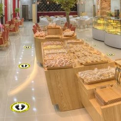 Cellet SK03 - 8 Pack 6FT Social Distancing Floor Decal, Anti-Slip Safety Social Distancing Floor Decal Marker For Banks, Shopping Centers, Grocery Stores And More