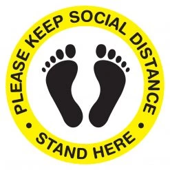 Cellet SK03 - 8 Pack 6FT Social Distancing Floor Decal, Anti-Slip Safety Social Distancing Floor Decal Marker For Banks, Shopping Centers, Grocery Stores And More