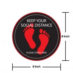 Cellet Full Catalog SK04 - 8 Pack 6FT Social Distancing Floor Decal, Anti-Slip Safety Social Distancing Floor Decal Marker For Banks, Shopping Centers, Grocery Stores And More