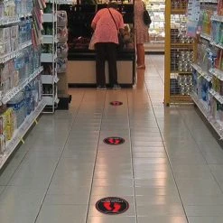Cellet Full Catalog SK04 - 8 Pack 6FT Social Distancing Floor Decal, Anti-Slip Safety Social Distancing Floor Decal Marker For Banks, Shopping Centers, Grocery Stores And More