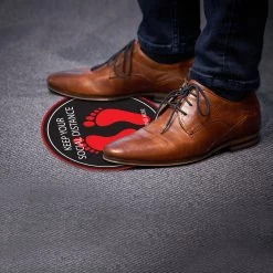 Cellet Full Catalog SK04 - 8 Pack 6FT Social Distancing Floor Decal, Anti-Slip Safety Social Distancing Floor Decal Marker For Banks, Shopping Centers, Grocery Stores And More