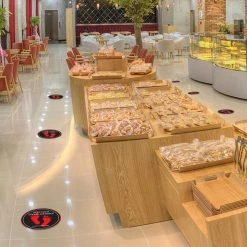 Cellet Full Catalog SK04 - 8 Pack 6FT Social Distancing Floor Decal, Anti-Slip Safety Social Distancing Floor Decal Marker For Banks, Shopping Centers, Grocery Stores And More