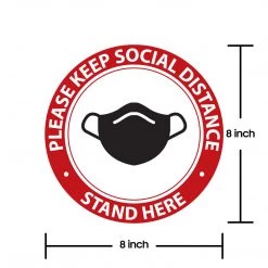 Cellet SK05 - 8 Pack 6FT Social Distancing Floor Decal, Anti-Slip Safety Social Distancing Floor Decal Marker For Banks, Shopping Centers, Grocery Stores And More Full Catalog