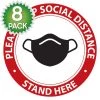 Cellet SK05 - 8 Pack 6FT Social Distancing Floor Decal, Anti-Slip Safety Social Distancing Floor Decal Marker For Banks, Shopping Centers, Grocery Stores And More Full Catalog