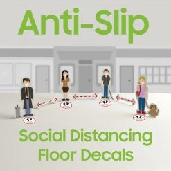 Cellet Full Catalog SK07 - 8 Pack 6FT Social Distancing Floor Decal, Anti-Slip Safety Social Distancing Floor Decal Marker For Banks, Shopping Centers, Grocery Stores And More