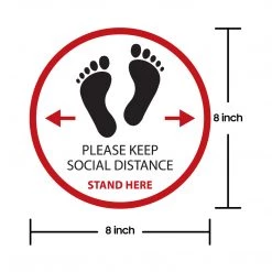 Cellet Full Catalog SK07 - 8 Pack 6FT Social Distancing Floor Decal, Anti-Slip Safety Social Distancing Floor Decal Marker For Banks, Shopping Centers, Grocery Stores And More