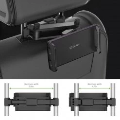 Full Catalog PH355BK - Universal Back Seat Headrest Tablet/Phone Mount Holder With Extendable Telescopic Arm And 360 Degree Rotation For Apple IPad, IPad Pro, IPad Mini, IPhones And Other Smartphones And Tablets (fits Up To 8”) By Cellet - Black