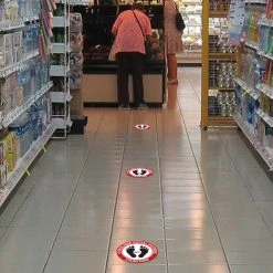 Cellet SK02 - 8 Pack 6FT Social Distancing Floor Decal, Anti-Slip Safety Social Distancing Floor Decal Marker For Banks, Shopping Centers, Grocery Stores And More