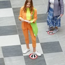 Cellet SK02 - 8 Pack 6FT Social Distancing Floor Decal, Anti-Slip Safety Social Distancing Floor Decal Marker For Banks, Shopping Centers, Grocery Stores And More