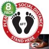 Cellet SK02 - 8 Pack 6FT Social Distancing Floor Decal, Anti-Slip Safety Social Distancing Floor Decal Marker For Banks, Shopping Centers, Grocery Stores And More