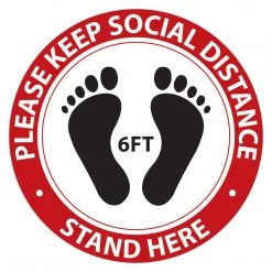 Cellet SK02 - 8 Pack 6FT Social Distancing Floor Decal, Anti-Slip Safety Social Distancing Floor Decal Marker For Banks, Shopping Centers, Grocery Stores And More