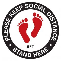Cellet SK10 - 8 Pack 6FT Social Distancing Floor Decal, Anti-Slip Safety Social Distancing Floor Decal Marker For Banks, Shopping Centers, Grocery Stores And More