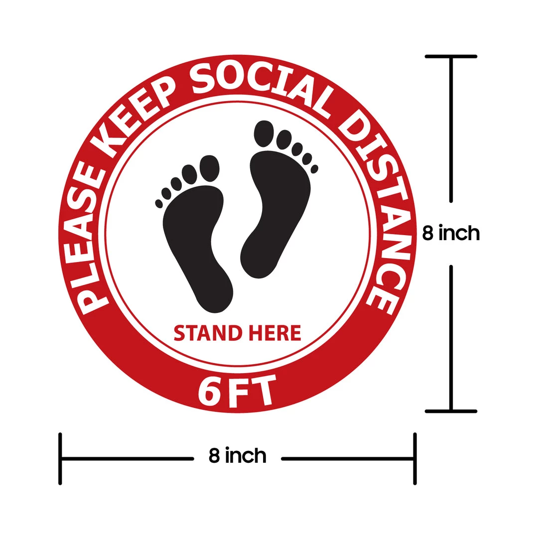 Cellet SK12 - 8 Pack 6FT Social Distancing Floor Decal, Anti-Slip Safety Social Distancing Floor Decal Marker For Banks, Shopping Centers, Grocery Stores And More Full Catalog 4 Cellet SK12 - 8 Pack 6FT Social Distancing Floor Decal, Anti-Slip Safety Social Distancing Floor Decal Marker For Banks, Shopping Centers, Grocery Stores And More Full Catalog