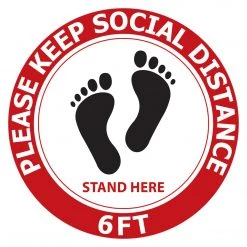 Cellet SK12 - 8 Pack 6FT Social Distancing Floor Decal, Anti-Slip Safety Social Distancing Floor Decal Marker For Banks, Shopping Centers, Grocery Stores And More Full Catalog