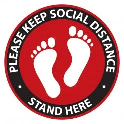 Cellet SK11 - 8 Pack 6FT Social Distancing Floor Decal, Anti-Slip Safety Social Distancing Floor Decal Marker For Banks, Shopping Centers, Grocery Stores And More