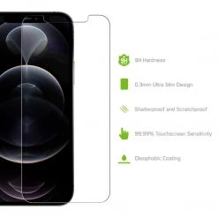 GoCellet Full Catalog SGIPH12P - IPhone 12 & 12 Pro Tempered Glass Screen Protector, 9H Hardness