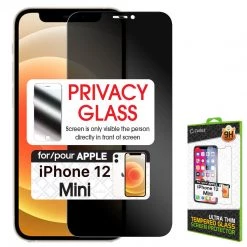 SYIPH12MINI - IPhone 12 Mini, Privacy Tempered Glass Screen Protector For Apple IPhone 12 Mini (0.8mm) By Cellet