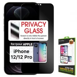 SYIPH12P - IPhone 12 / 12 Pro, Privacy Tempered Glass Screen Protector For Apple IPhone 12 / 12 Pro (0.8mm) By Cellet