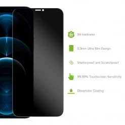 SYIPH12PM - IPhone 12 Pro Max, Privacy Tempered Glass Screen Protector For Apple IPhone 12 Pro Max (0.8mm) By Cellet Full Catalog