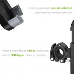 Cellet PHBIKE01 - Bike Smartphone Mount, Universal Heavy Duty Bicycle Holder Mount With 360 Degree Rotation Compatible To IPhone 12 Pro Max/12 Mini/12, IPhone 11 Pro Max/ 11 Pro/11, Samsung Galaxy Note 20/20 Plus And Other 4.7”-6.8” Devices Full Catalog