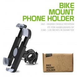 Cellet PHBIKE01 - Bike Smartphone Mount, Universal Heavy Duty Bicycle Holder Mount With 360 Degree Rotation Compatible To IPhone 12 Pro Max/12 Mini/12, IPhone 11 Pro Max/ 11 Pro/11, Samsung Galaxy Note 20/20 Plus And Other 4.7”-6.8” Devices Full Catalog