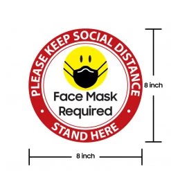 Cellet SK01 - 8 Pack 6FT Social Distancing Floor Decal, Anti-Slip Safety Social Distancing Floor Decal Marker For Banks, Shopping Centers, Grocery Stores And More