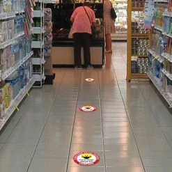 Cellet SK01 - 8 Pack 6FT Social Distancing Floor Decal, Anti-Slip Safety Social Distancing Floor Decal Marker For Banks, Shopping Centers, Grocery Stores And More