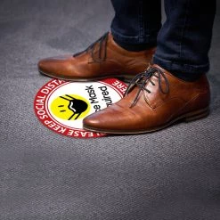 Cellet SK01 - 8 Pack 6FT Social Distancing Floor Decal, Anti-Slip Safety Social Distancing Floor Decal Marker For Banks, Shopping Centers, Grocery Stores And More