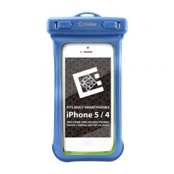 WATER5BL - Cellet Universal Waterproof Case For Apple IPhone 5 And Other Similar Sized Devices - Blue