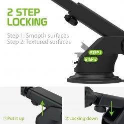 HDSHRTM - Universal Extendable Telescopic Arm Windshield And Dashboard Smartphone Holder Mount By Cellet