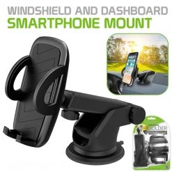 HDSHRTM - Universal Extendable Telescopic Arm Windshield And Dashboard Smartphone Holder Mount By Cellet