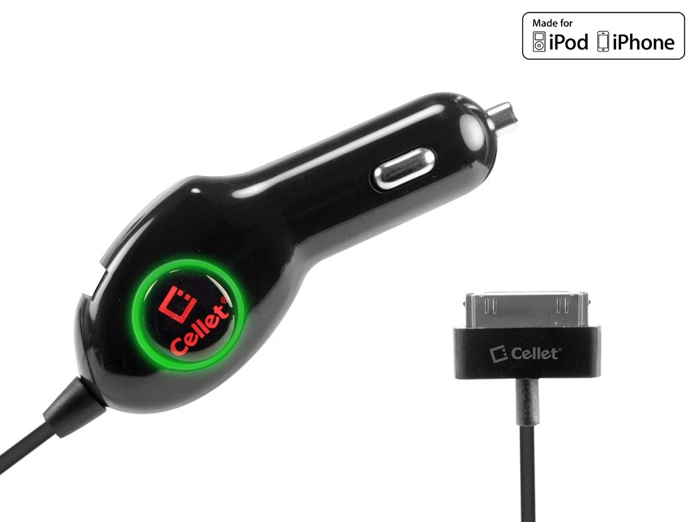 PAPPLEU - Cellet Extra USB Charging Port Plug In Car Charger With Green LED For Apple IPod Touch, Nano, IPhone 3G S, & IPhone 4 (Made For IPhone, Licensed By Apple) 2 PAPPLEU - Cellet Extra USB Charging Port Plug In Car Charger With Green LED For Apple IPod Touch, Nano, IPhone 3G S, & IPhone 4 (Made For IPhone, Licensed By Apple)