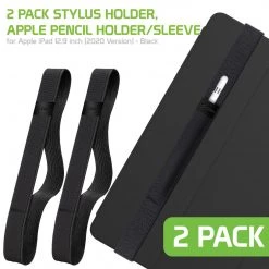 Cellet Full Catalog STHOLDER129 - 2 Pack Stylus Holder, Apple Pencil Holder/Sleve For Apple IPad 12.9 Inch (2020 Version) - Black