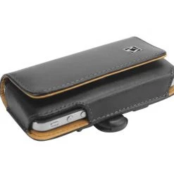 NOBLEP4 - Cellet Black Horizontal Noble Case With Cellet Removable Spring Clip For Apple IPhone And Similar Size Phones
