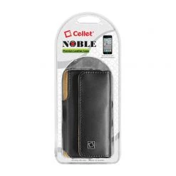 NOBLEP4 - Cellet Black Horizontal Noble Case With Cellet Removable Spring Clip For Apple IPhone And Similar Size Phones
