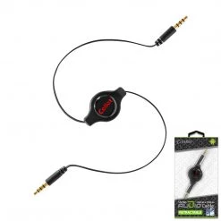 CN3535RBKB - Cellet Black Retractable 3.5mm Pin To 3.5mm Input Stereo Audio Cable
