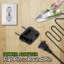 Full Catalog CN110 - 5 Pack Cellet Power Adapter - Flat Pin To Round Pin