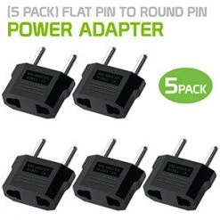 Full Catalog CN110 - 5 Pack Cellet Power Adapter - Flat Pin To Round Pin