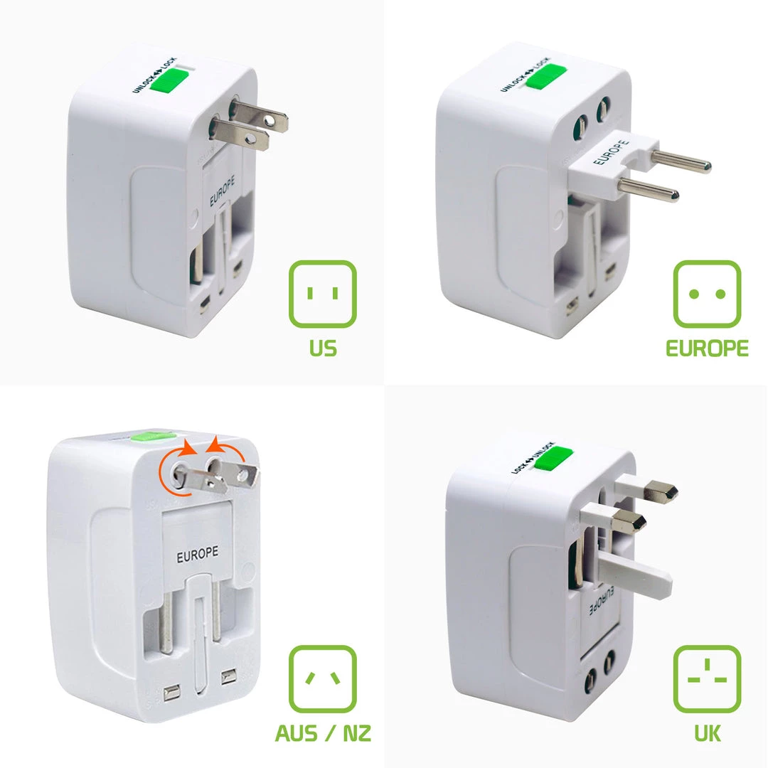 Cellet CNUNM - Worldwide All-In-One Universal Power Adapter - White 3 Cellet CNUNM - Worldwide All-In-One Universal Power Adapter - White