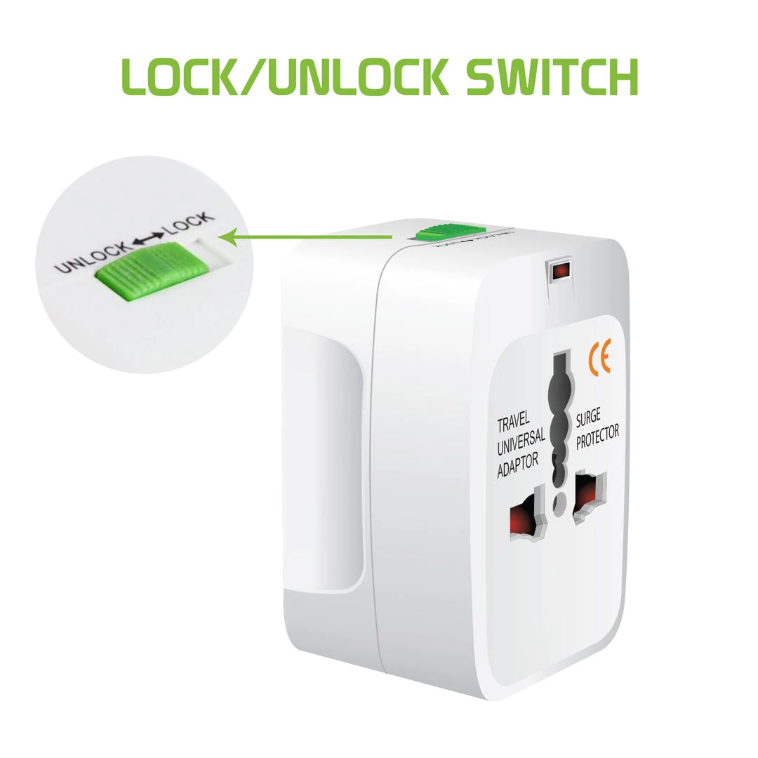 Cellet CNUNM - Worldwide All-In-One Universal Power Adapter - White 4 Cellet CNUNM - Worldwide All-In-One Universal Power Adapter - White