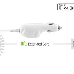 PIPHGW - Cellet MFi 5 Watt / 1 Amp Car Charger With Blue LED For Apple IPhone 4, 3GS, 3G, IPod Touch, & Nano